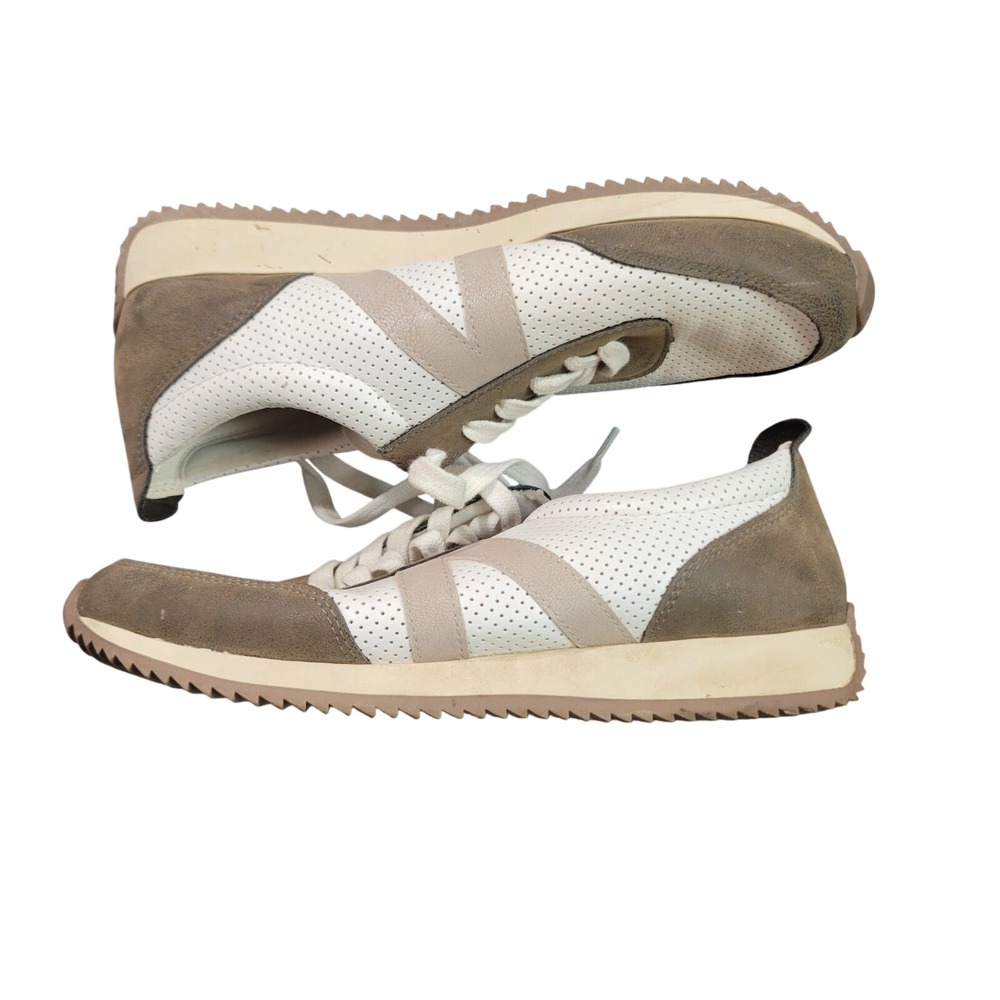 MIA Sneakers Women 7 White Olive Kable Perforated Lace Up Anatomic Comfort Shoes